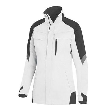 ANDREA Damen Arbeitsjacke weiss-anthrazit