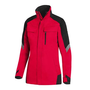 ANDREA Damen Arbeitsjacke rot-schwarz