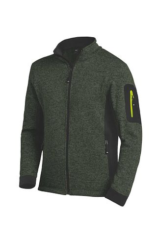 CHRISTOPH Strick-Fleece-Jacke oliv-schwarz