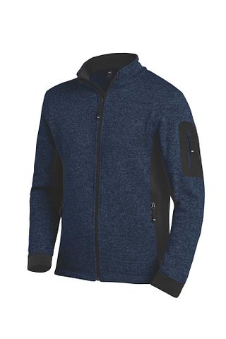 CHRISTOPH Strick-Fleece-Jacke marine-schwarz