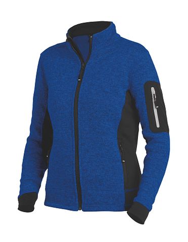 MARIEKE Damen Strick-Fleece- royal-schwarz