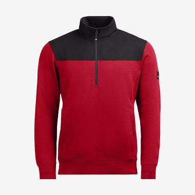 ROB Zip-Sweatshirt rot-schwarz